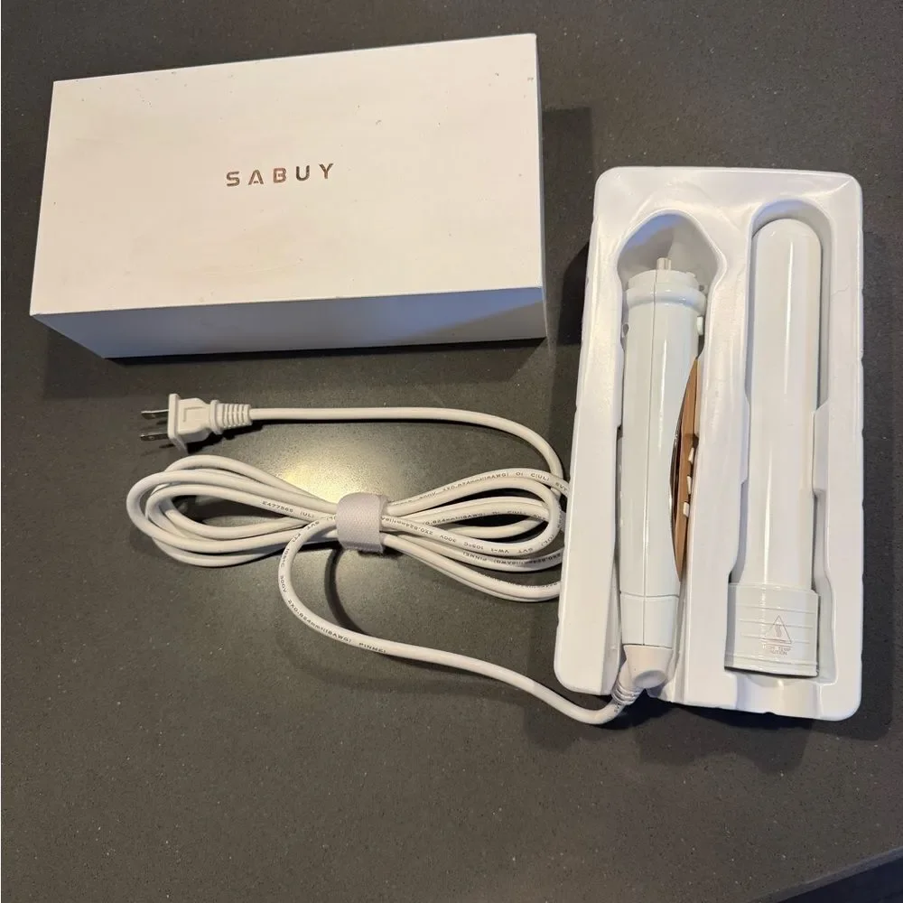 Sabuy White and Gold Curling Iron, ceramic barrel for  display picture 2